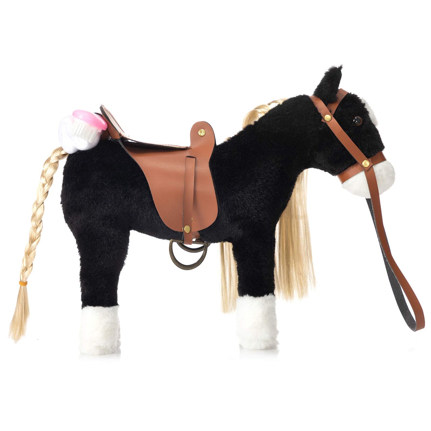 Hollyhome Stuffed Animal Horse Pretty Plush Toy Pretend Play Horse 11 Inches Black