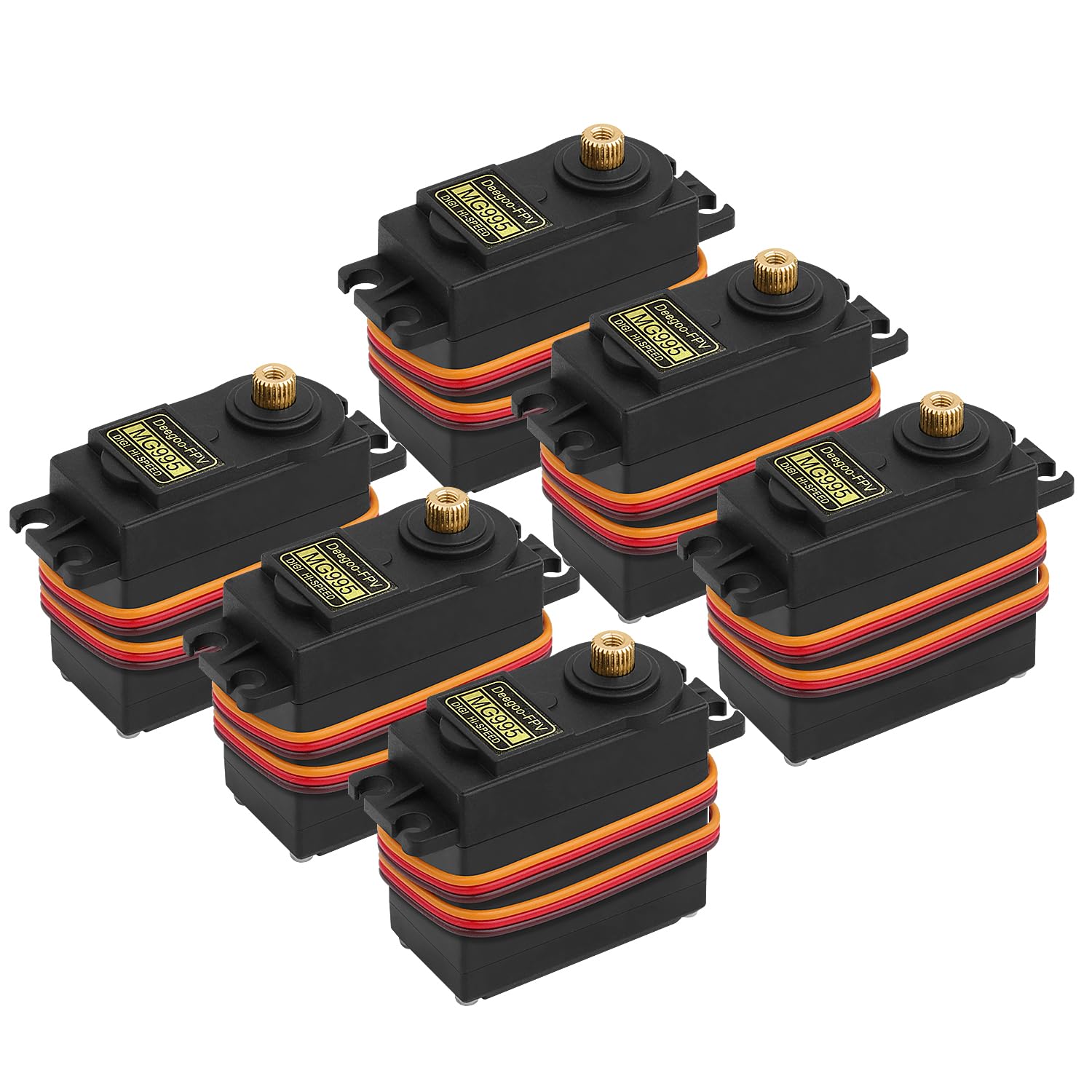 6PCS MG995 55g Servo RC Servos Digital High Speed Torque Servo Motor Metal Gear Servo Waterproof for Futaba JR RC Car Airplane H