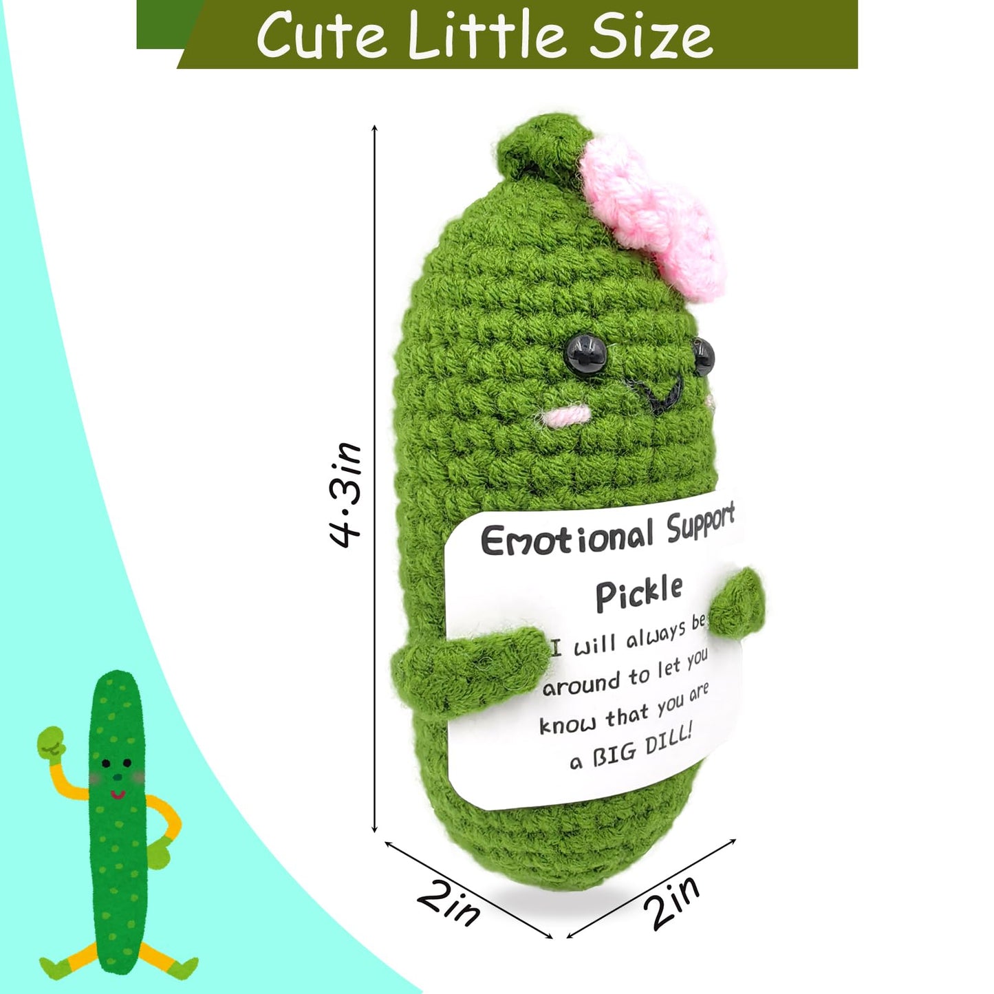 SIMXEHAY Emotional Encouraging Support Pickle - Cute Knitted Plush Doll, Cotton, Funny Gift for Friends, Color: Pickle