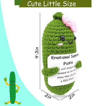 SIMXEHAY Emotional Encouraging Support Pickle - Cute Knitted Plush Doll, Cotton, Funny Gift for Friends, Color: Pickle