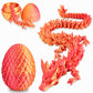 Locyfens 3D Printed Dragon Eggs With Dragon Inside, Articulated 3D Dragon Toys With 3D Dragon Eggs, Crystal Dragon Red Gold