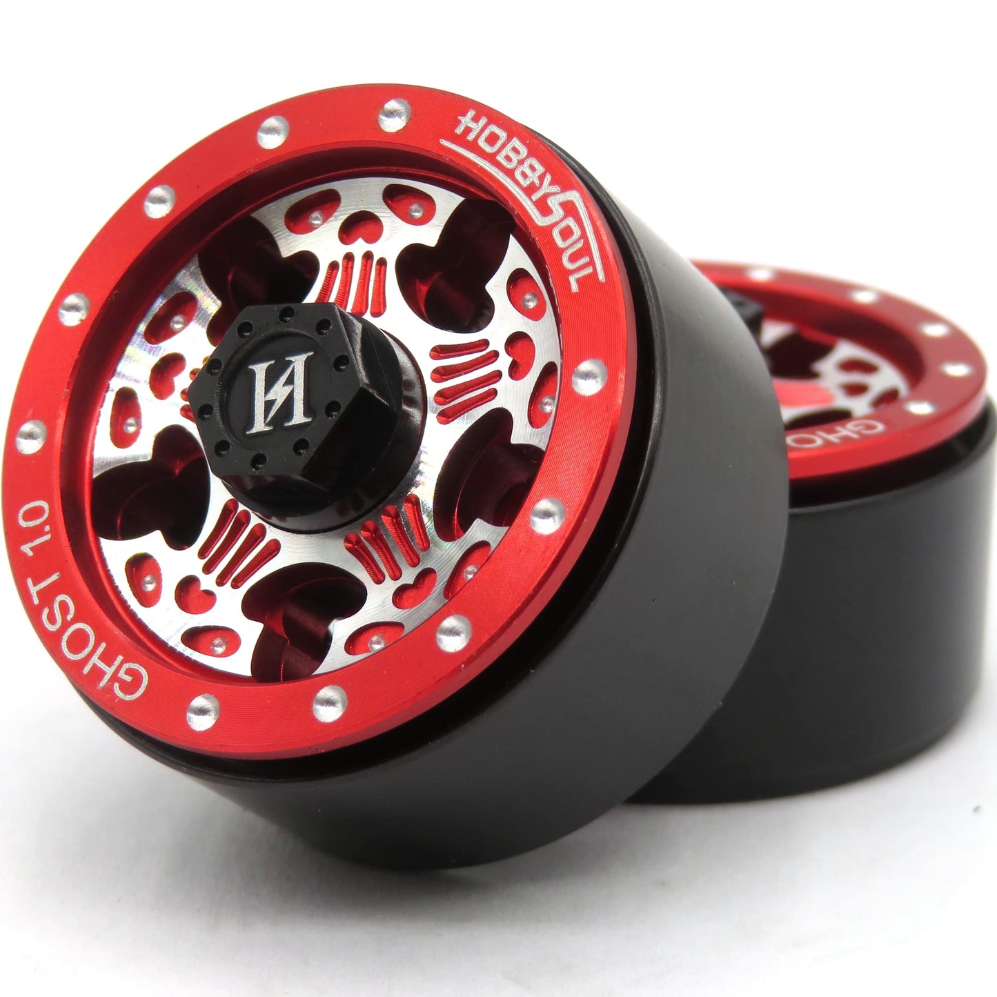 Hobbysoul 4Pcs 1.0 Wheels Weight 20G/Rim,1/24 Beadlock Wheels Rims For 1:24 Rc Crawler Axial Scx24 / Traxxas 1/18 Trx4M