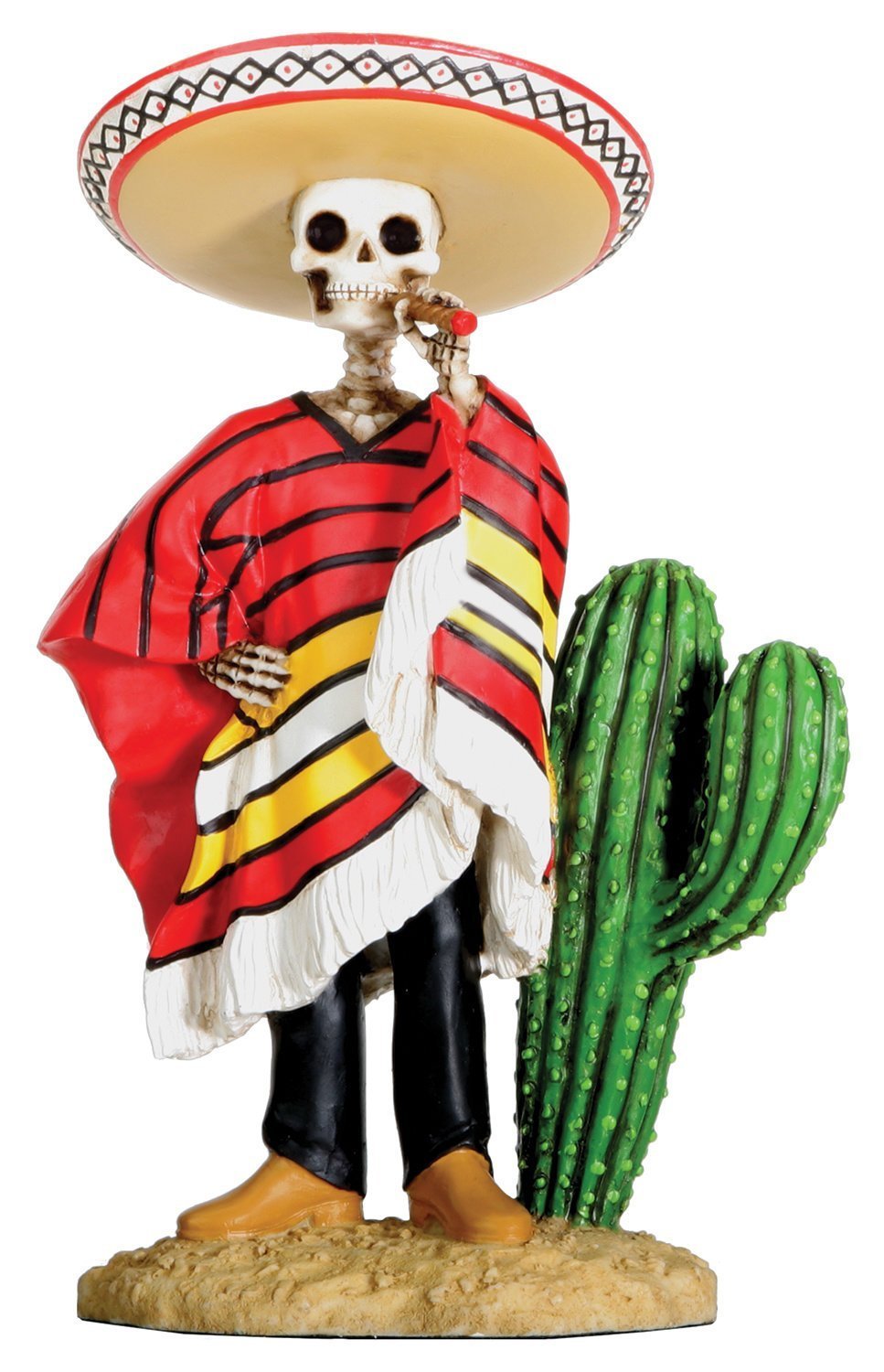 Dod Bandito Mexican Bandit With Cigar Skeleton Outlaw Sculpture