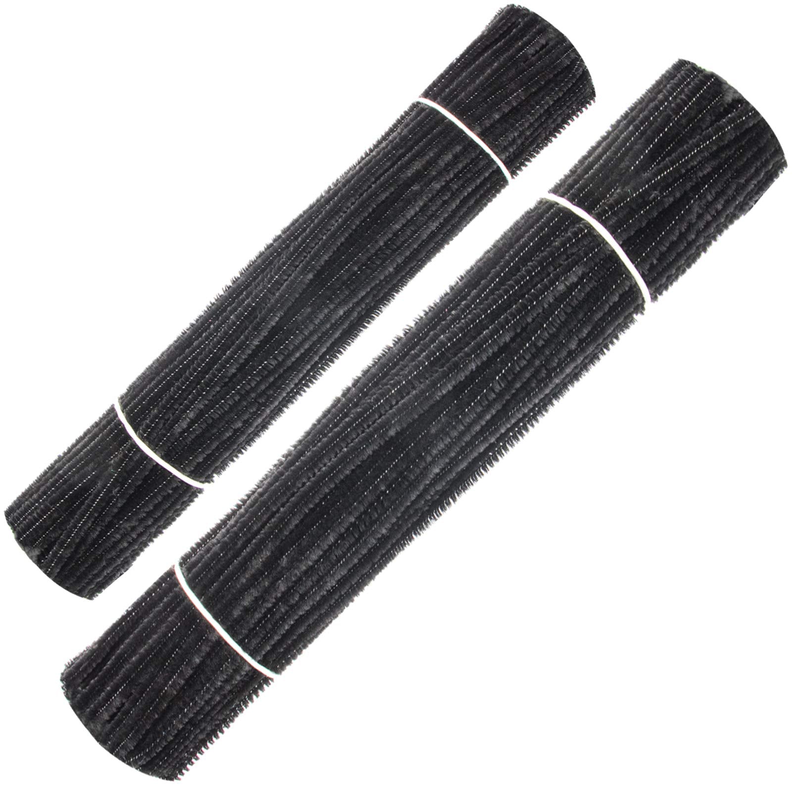 Waycreat 200 Pieces Pipe Cleaners Black Chenille Stem for DIY Art Craft Decorations (6mm x 12 Inch)