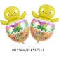 Easter Balloons, 6 Pcs Large Bunny Chicken Egg Foil Balloons, Easter Balloon Party Decorations For Home Baby Shower, Happy Theme