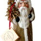 91712 - Schaller Paper Mache Candy Container - Santa w Gold Coat and Tree - 6H x 3W x 2.5D