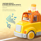 Toddler Car Toys for 2 3 4 5 Years Old Kids, Transport Carrier Truck Toy with 4 Wooden Vehicle, 24IN Foldable Track Trailer with