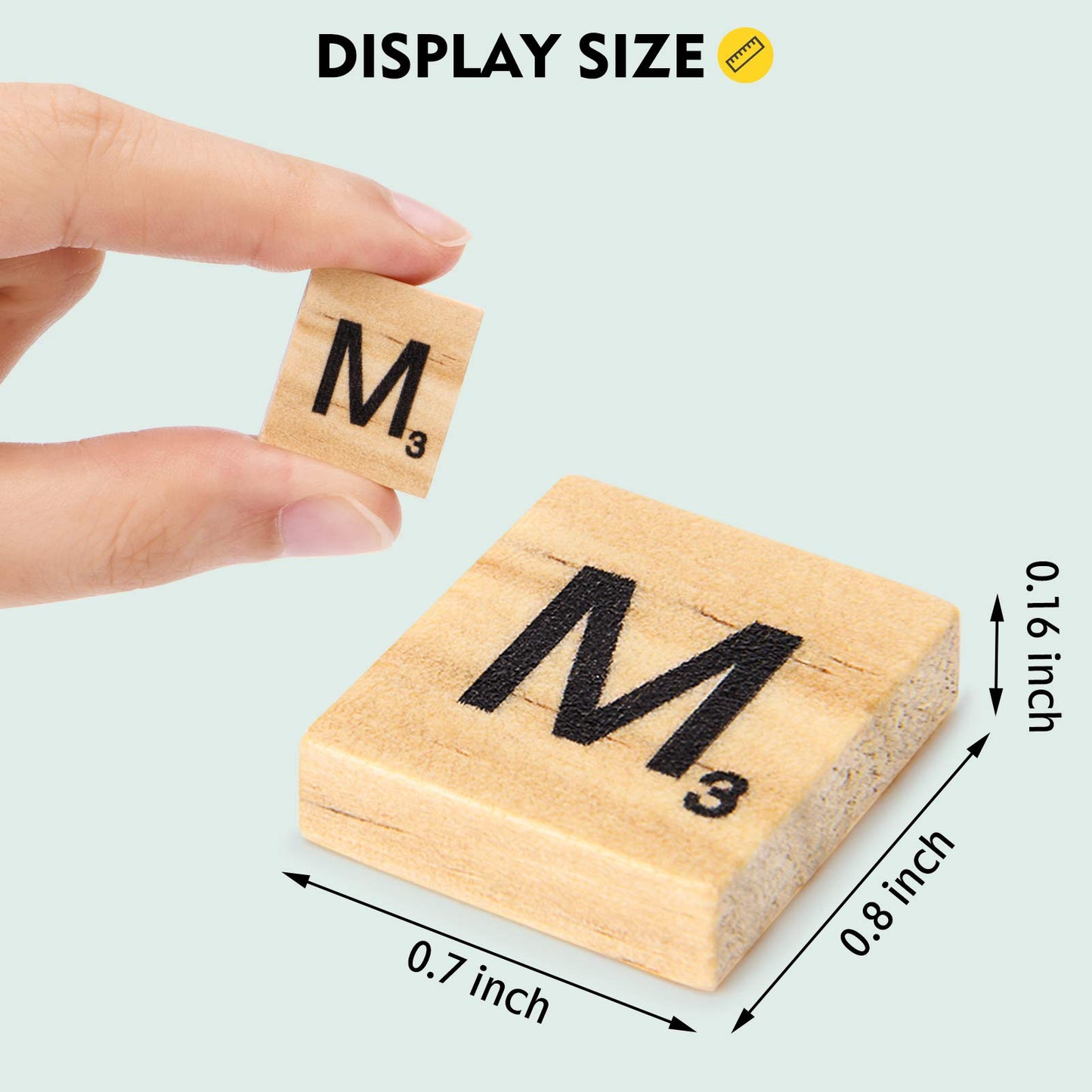 Magicfly Wooden Scrabble Tiles - 500 Natural Color Letter Tiles for Crafts, Spelling, and Games (Model JW040)