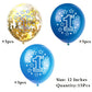 Shuntai First Birthday Balloons Blue 1St Birthday Party Decorations Gold Latex Confetti Balloon For 1 Birthday Themes Party Supp