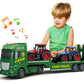 Bstoyder Toddler Boy Toys for 3 4 5 6 7 Years Kids, 25'' Semi Flatbed Truck Toy with 2 Tractors, Friction Powered Vehicles Toys 