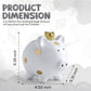 Sobeit Crown Small Porcelain Piggy Bank, Easy Access Money Saving Bank For Kids, White/4.64'L X 5.51'W X 5.19'H
