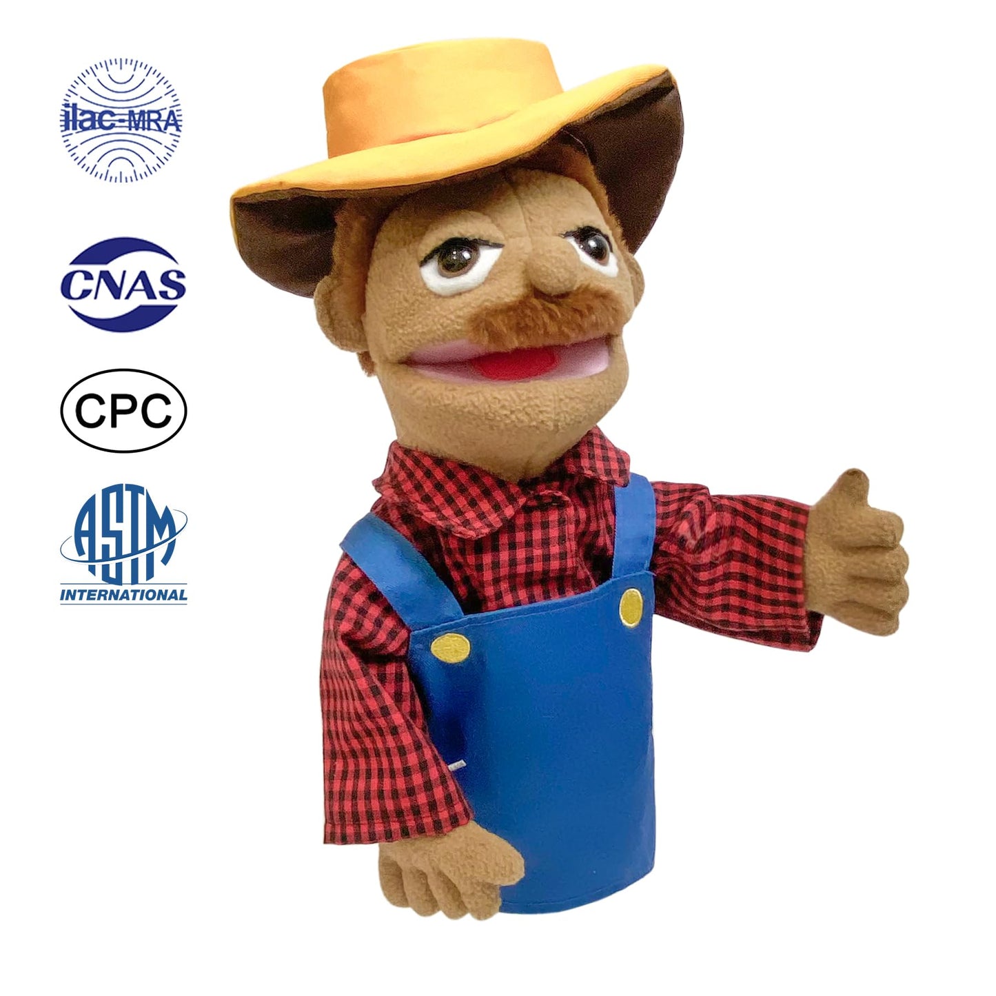 Okegztoa 16'' Puppets Entriloquist Puppet,Hand Puppets For Kids Plush Peasant Puppets For Adults With Removable Mouth Puppet For