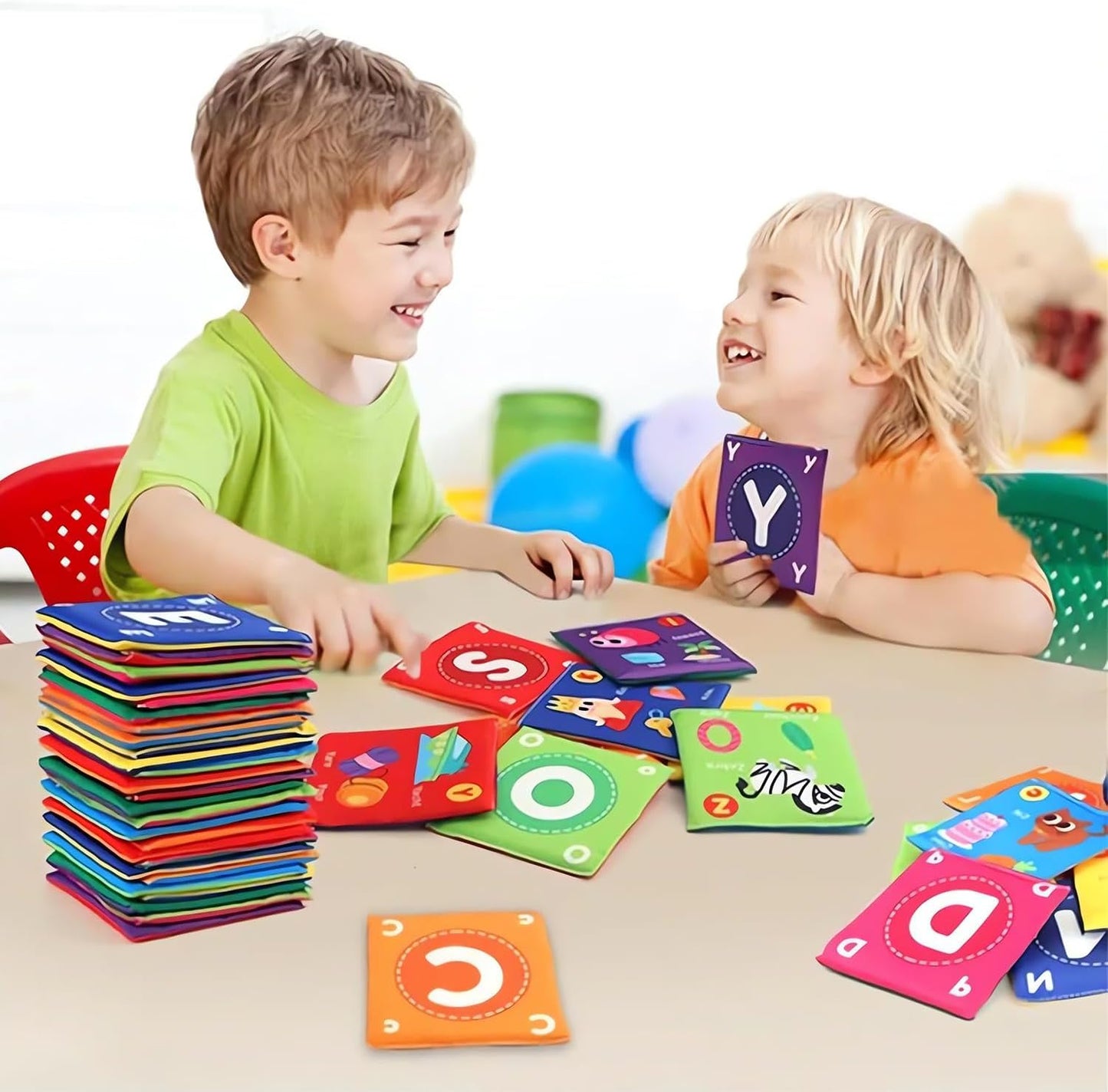26 Pcs Early Childhood Enlightenment Book,Soft Alphabet Cards,Abc Learning Flash Cards With Storage Bag,Soft Letter Early Educat