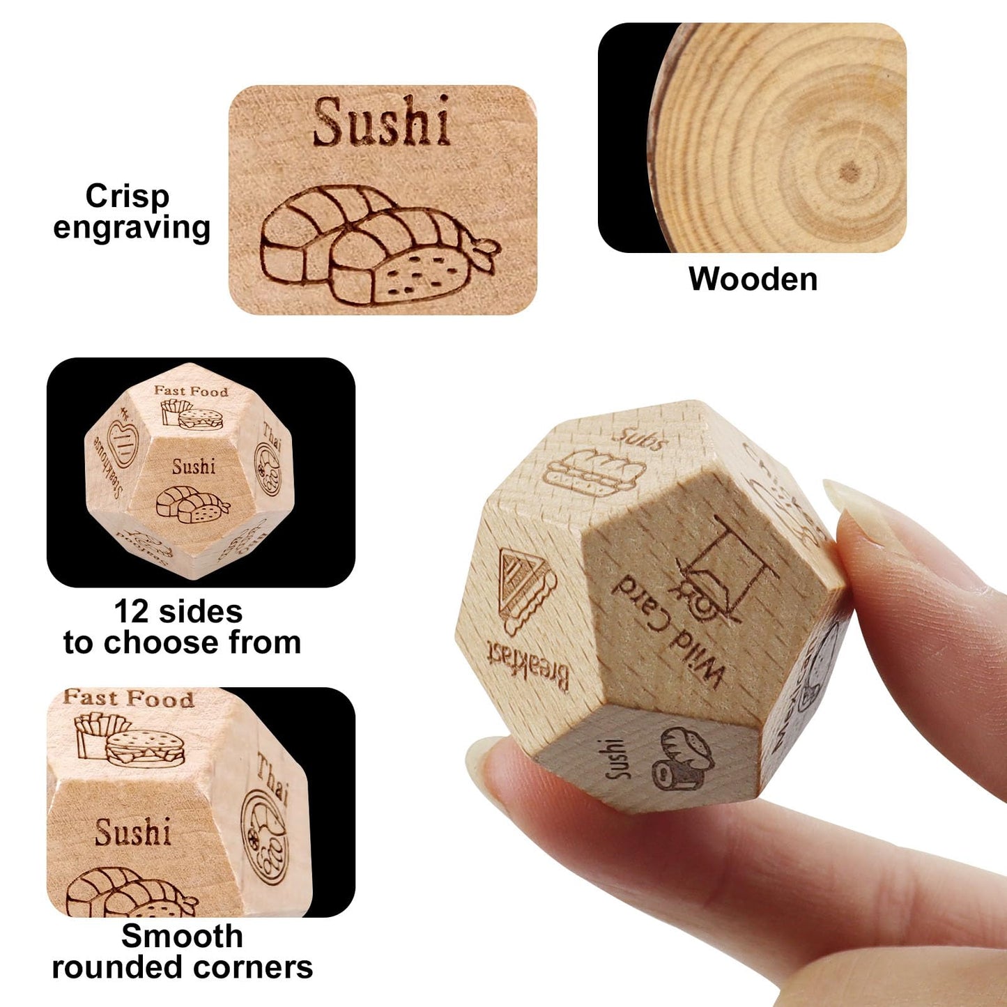 kykake Food Dice Decision Game - Couples Date Night Gift, Plastic, Ideal for Birthdays & Graduations, Perfect for Him or Her
