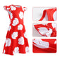 Hawaiian Little Girls Costume Dress With 4 Pcs Luau Flower Leis Accessories Set Red Flower Hair Clips Toddler Halloween Party Co