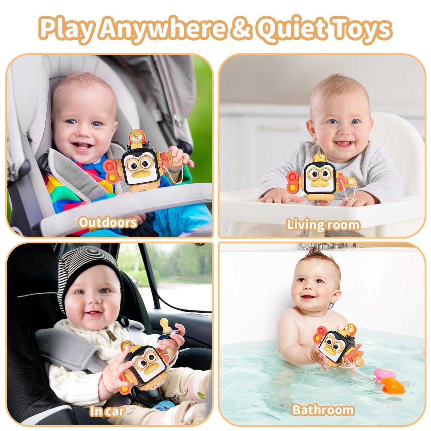 OSIMILY Montessori Toys for 1 Year Old, 6 Movable Panels Sensory Toys, Toddler Developmental Learning Toys Birthday Gifts, Baby