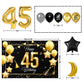 Happy 45Th Birthday Balloons Gold Set Decor - Cheers To 45 Years Old Party Theme Garland Star Moon Banner Backdrop Decorations F