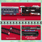 Deao Train Set With Light For Kids, Cargo Cars And Long Track For Boys & Girls Aged 3-12, Train Toys Railway Kits With Signposts & Trees, Electric Train Race Track Playset,Great For Birthday & Xmas