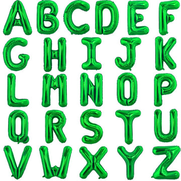 Toniful 52 Pieces 16 Inch Green Letter A-Z Balloons,Custom Phrase Mylar Foil Alphabet Letter Diy Personalized Phrase Banner For