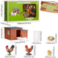 Skylety 9 Pieces Easter Chicken Figurine Chicken Model Playset Farm Action Figures Fences Around Building Blocks Farm Coop Set Birthday Party Present Animal Easter for Kids Age from 3 to 8