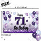 LASKYER 71st Birthday Decorations - Purple Balloon Banner Backdrop, Polyester Party Supplies, Model P-BH-71