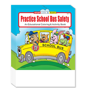 ZOCO - School Bus Safety & Rules Coloring & Activity Books (50 Bulk Pack, Without Crayons) - Bus Driver Gift & Handout for Kids