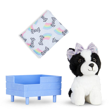 Glitter Girls - Ziggy - Posable 6-Inch Pet Dog Plush Border Collie Stuffed Animal - Poseable Legs - 14-Inch Doll Accessories For