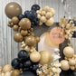 130Pcs Dark Brown Balloons Arch Kit, Different Sizes 18'' 12'' 10'' 5''Brown Latex Balloons Garland For Birthday Graduation Baby