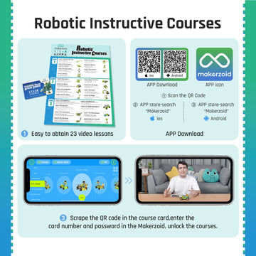 Makerzoid Coding Robot Toy for Kids 6-14, 100+ in 1 APP Control Robot Building Toys, Programmable Scratch Coding Kit with 23 Vid