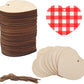 Cliths 15Pcs Heart Wood Cutouts Valentines Diy Craft Kit Blank Wood Heart Shapes For Kids Painting Art, Hanging Ornament With Ro