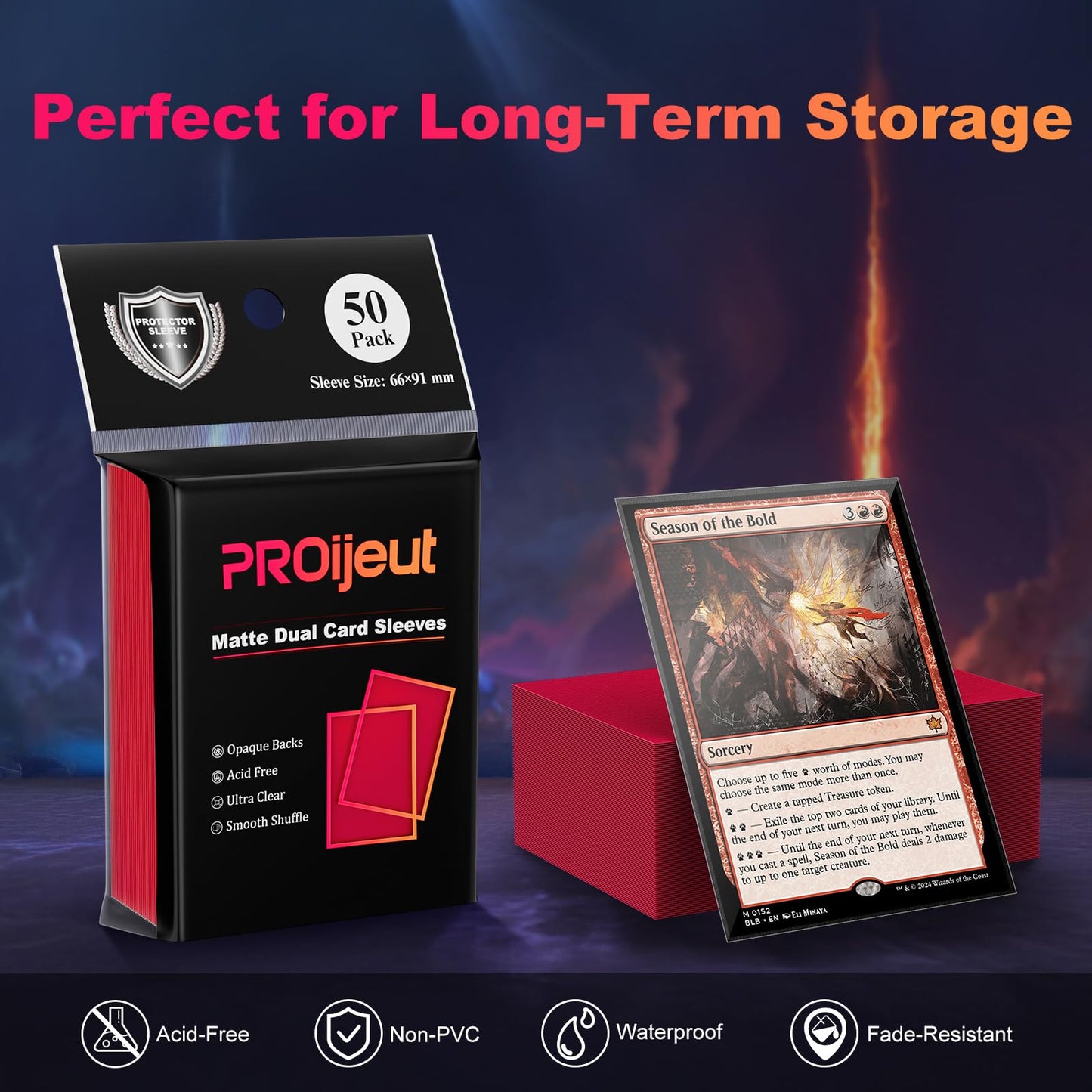 1200 Pack Card Sleeves, Matte Dual Trading Card Sleeves With Opaque Back & Smooth Shuffle, Tear Resistant Card Protectors For Mt