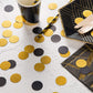 MOWO Glitter Confetti Circles Wedding Party Decor and Table Decor 1.2 in Diameter (glitter gold,black,200pc)