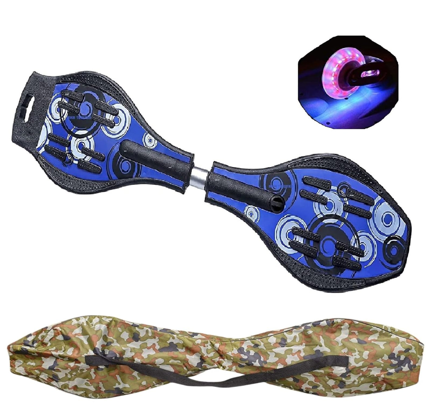 High Trusted Heavy Duty Wave Board, Skate Board with Carry Bag LED Flash Colorful Lights on Wheel (Variation Color Design)
