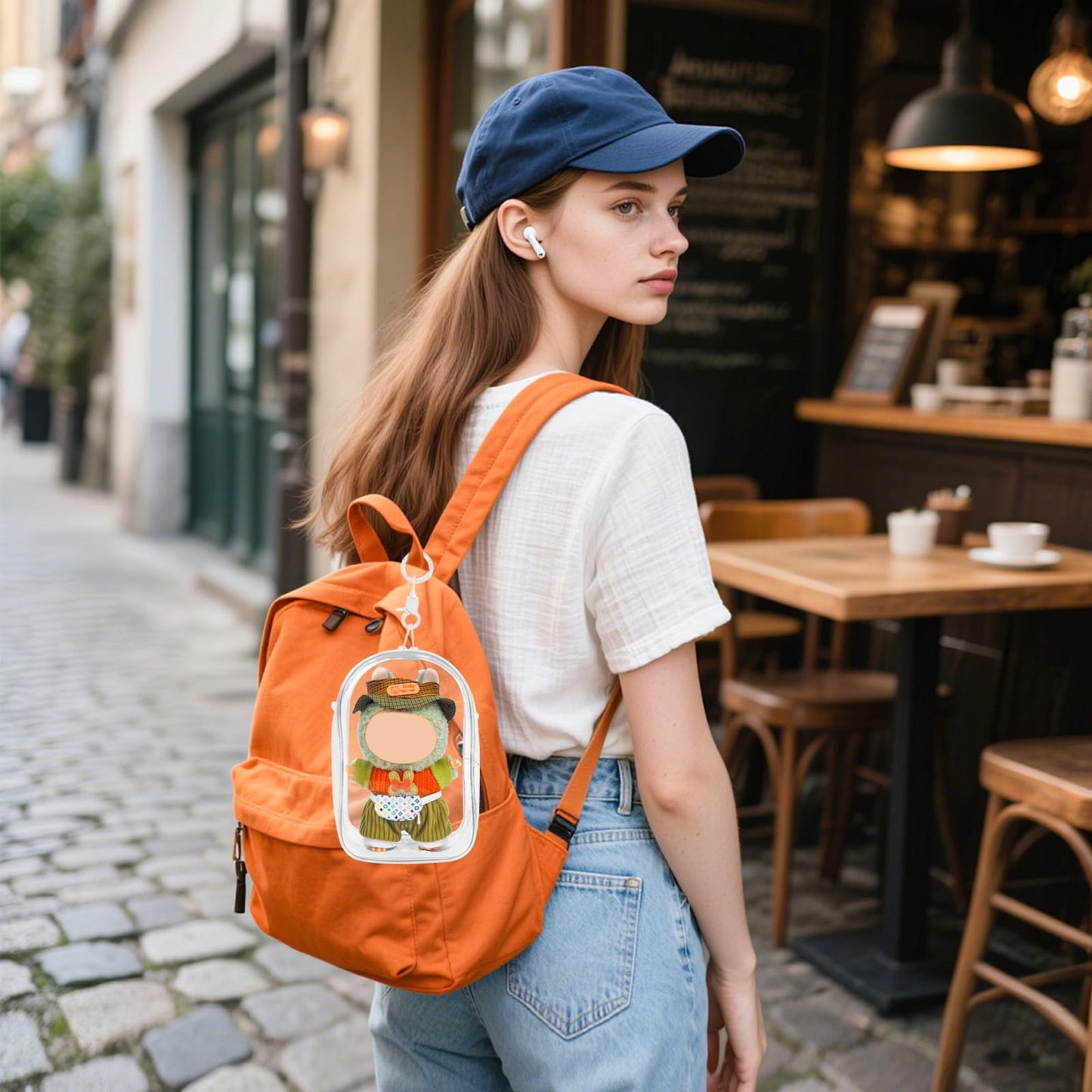 Nzndb Large Clear Figure Display Bag With Keychain Case Blind Box Keychain Carrying Case, Portable Small Doll Storage Pouches Pv