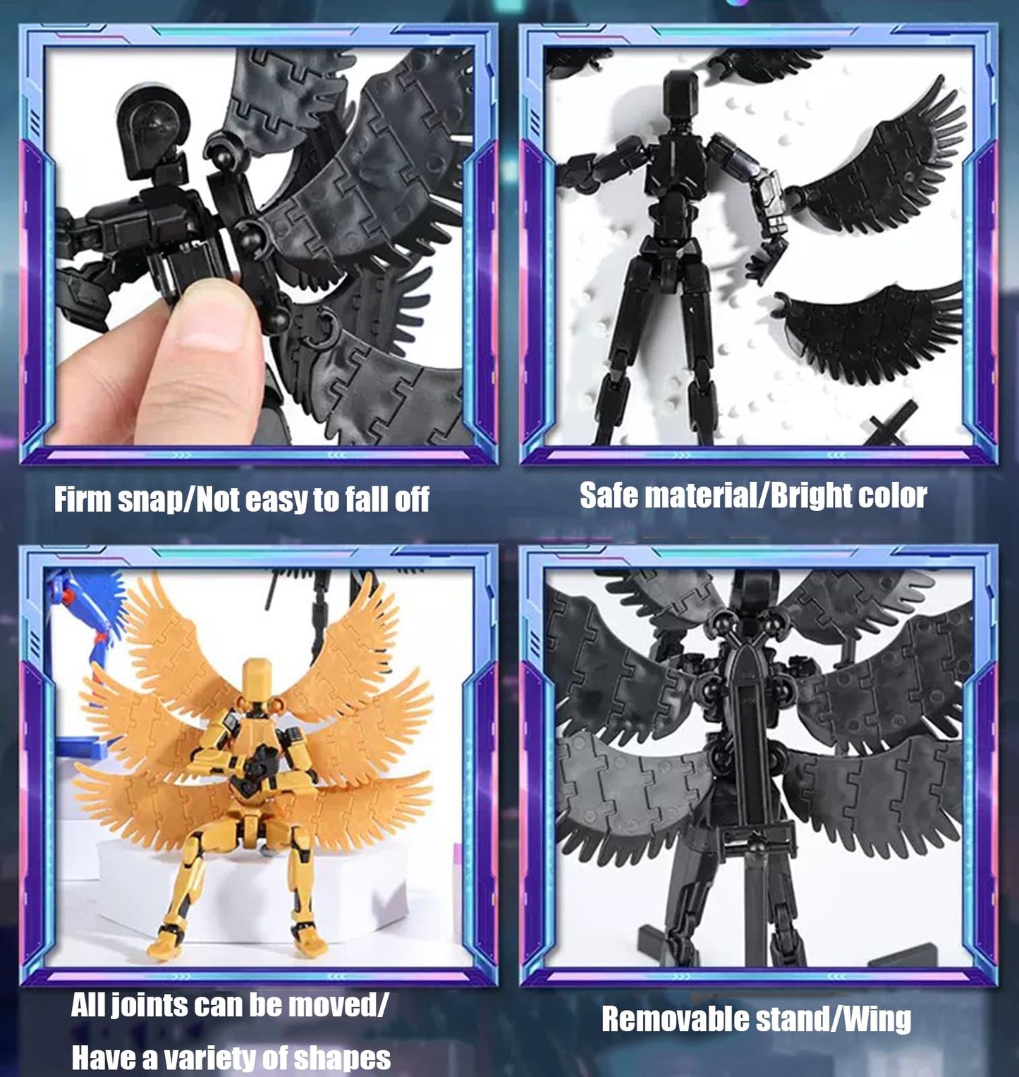 Corcep T13 Action Figure Set, 3D Printed Multi-Jointed Movable Robot Dummy Set Lucky 13 Action Figure Articulated, For Collector