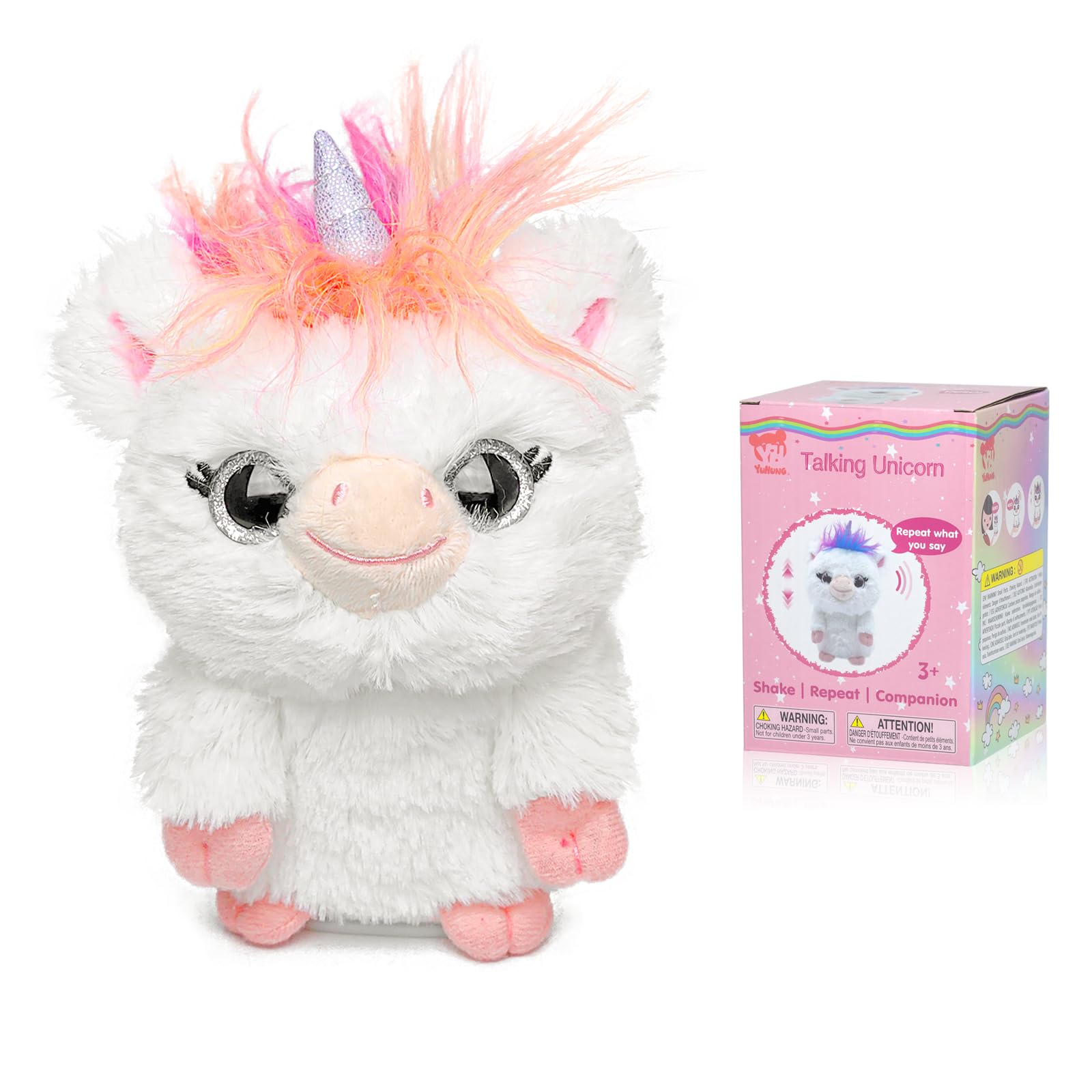 YH YUHUNG Talking Unicorn Plush - Repeat What You Say, Clear Voice Recording Toy