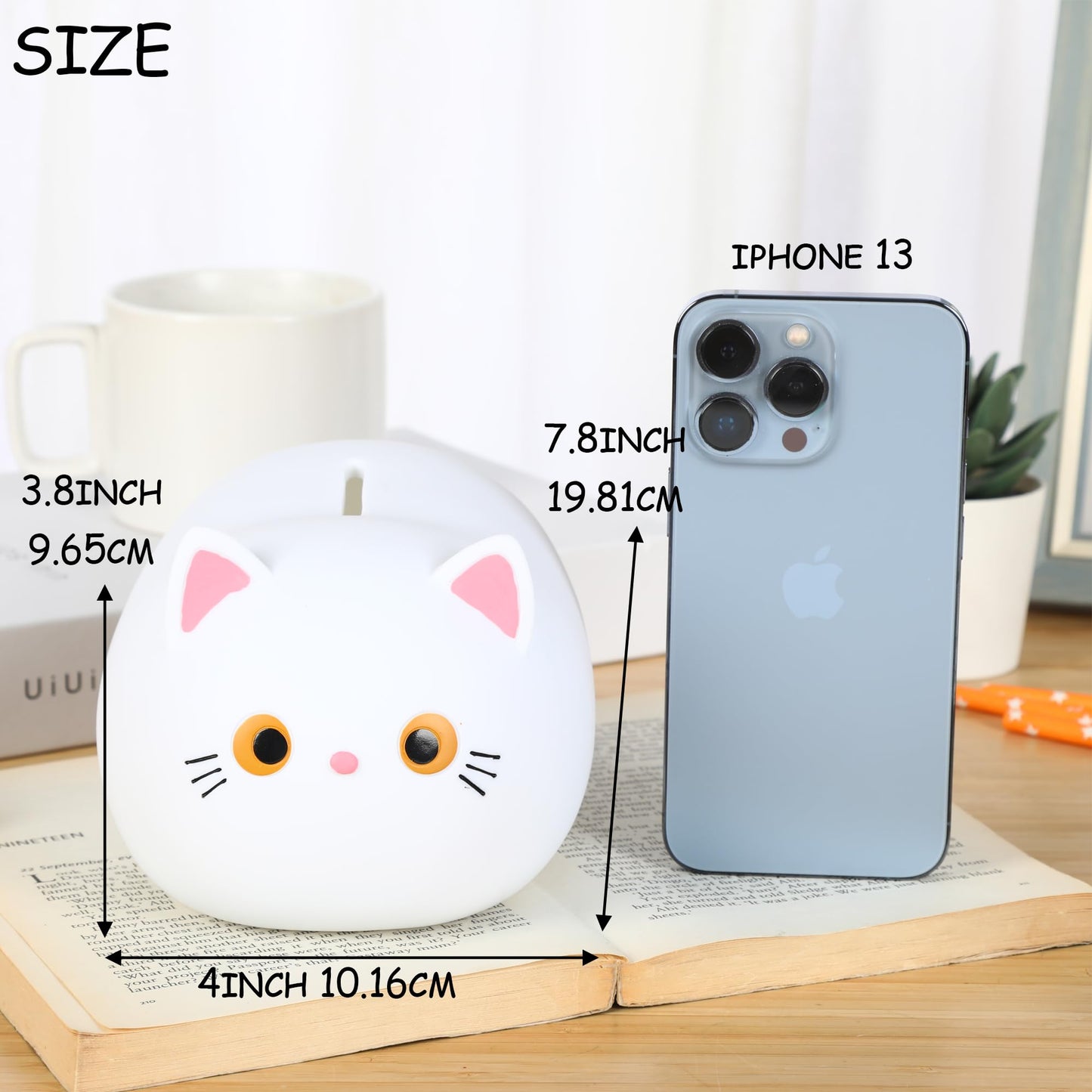 H&W White Cat Piggy Bank For Girls,Plastic Coin Bank,Unbreakable Money Bank,Cute Piggy Bank For Kids,First Money Box,Best Birthday