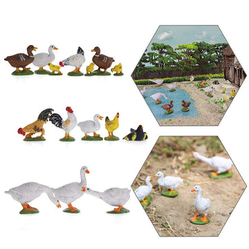 30Pcs O Gauge Farm Animal 1:43 Scale Painted Chicken Duck Goose Pvc Model Train Layout An4304-30-Amus