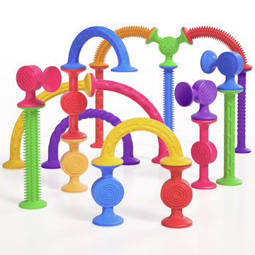 Bath Toys Suction Sensory Toys: 20 Pcs Silicone Suction Cup Toys - Bath Toys No Hole - Sensory Toys For Baby Toddlers
