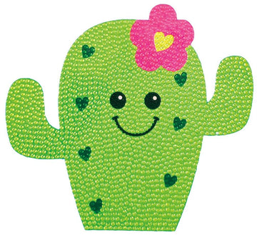 Iscream Sparkly Rhinestone Sweethearts Cactus 6' Vinyl Cling Decal