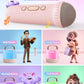 Iyoyo Mini Karaoke Machine For Kids Portable Bluetooth 5.3 Speaker With 2 Wireless Kareokee Microphones, 360° Colorful Led Light Karaoke Toy Gifts For Girls Boys Ages 4-12 Birthday(Peach Pink-2 Mic)