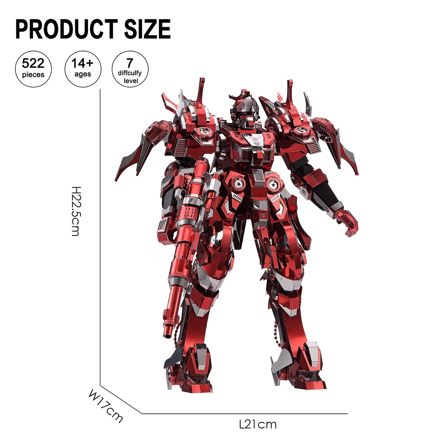 Piececool 3D Metal Puzzles Mecha Model Kits, Red Thunder Figure Models Building Kits For Adults, Diy Brain Teaser 3D Puzzle For
