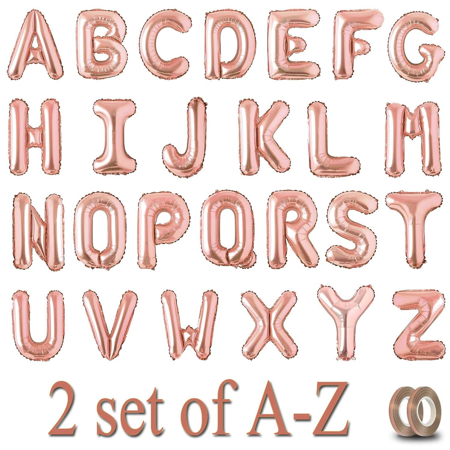 52Pcs Letter Balloons Rose Gold Balloon| Custom Alphabet Balloons Party Supplies For Birthday/Baby Shower| Personalized Phrase/W