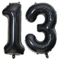40 Inch Black 13 Number Balloons Giant Jumbo Huge 13 Or 31 Foil Mylar Helium Number Digital Balloons Black Birthday Mylar Digita
