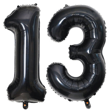 40 Inch Black 13 Number Balloons Giant Jumbo Huge 13 Or 31 Foil Mylar Helium Number Digital Balloons Black Birthday Mylar Digita