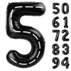 Race Car 5 Balloon, Number Balloons 40 Inch, 5Th Black Birthday Balloon Decorations, Race Car Birthday Party Supplies, 5 Number