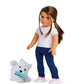 American Girl Coconut Chip White Dog For 18-Inch Dolls Plus Pet Accessories