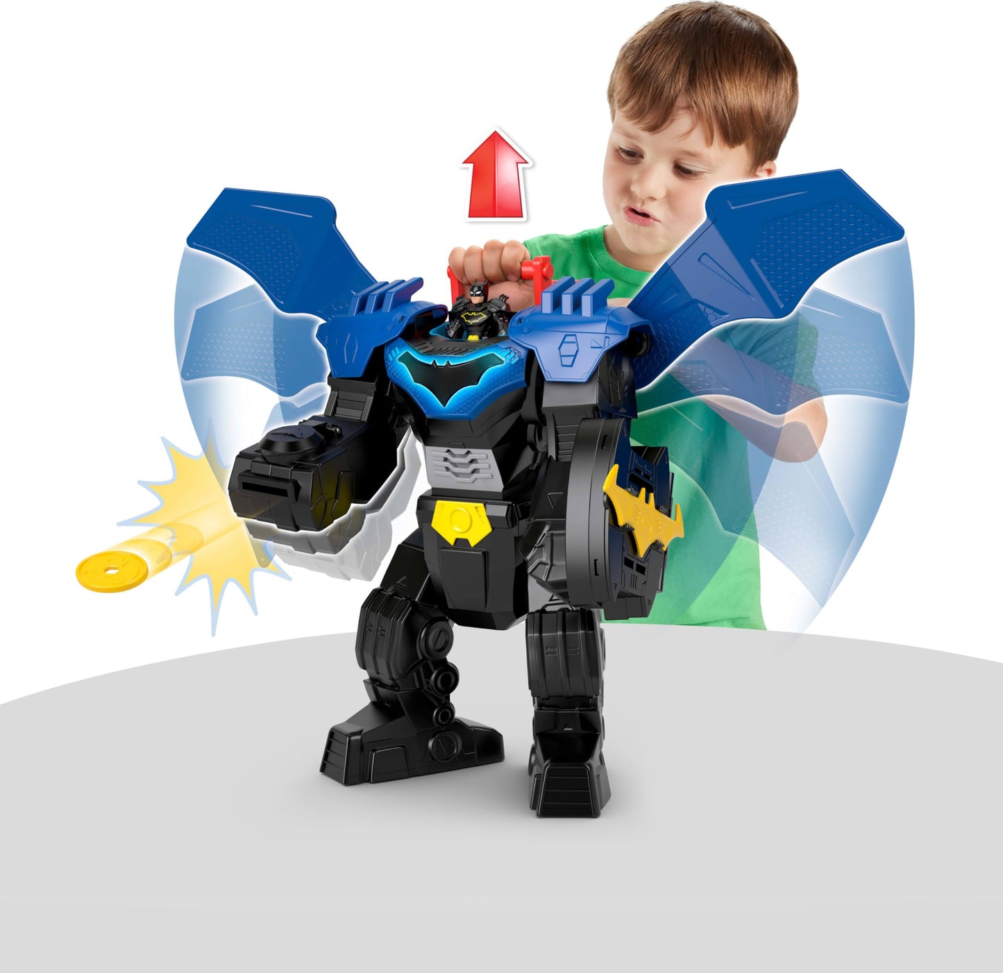 Fisher-Price Imaginext DC Super Friends, Batman Flight Mech with Lights, Sounds Motion & 3-inch Action Figure, 14.5-inch Toy Inc