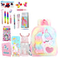 Taufa Villa Unicorn Stationery Combo Set  School Bag & Pencil Pouch For Girls | Birthday Gifts & Kanjak Gift Set | Includes Bag