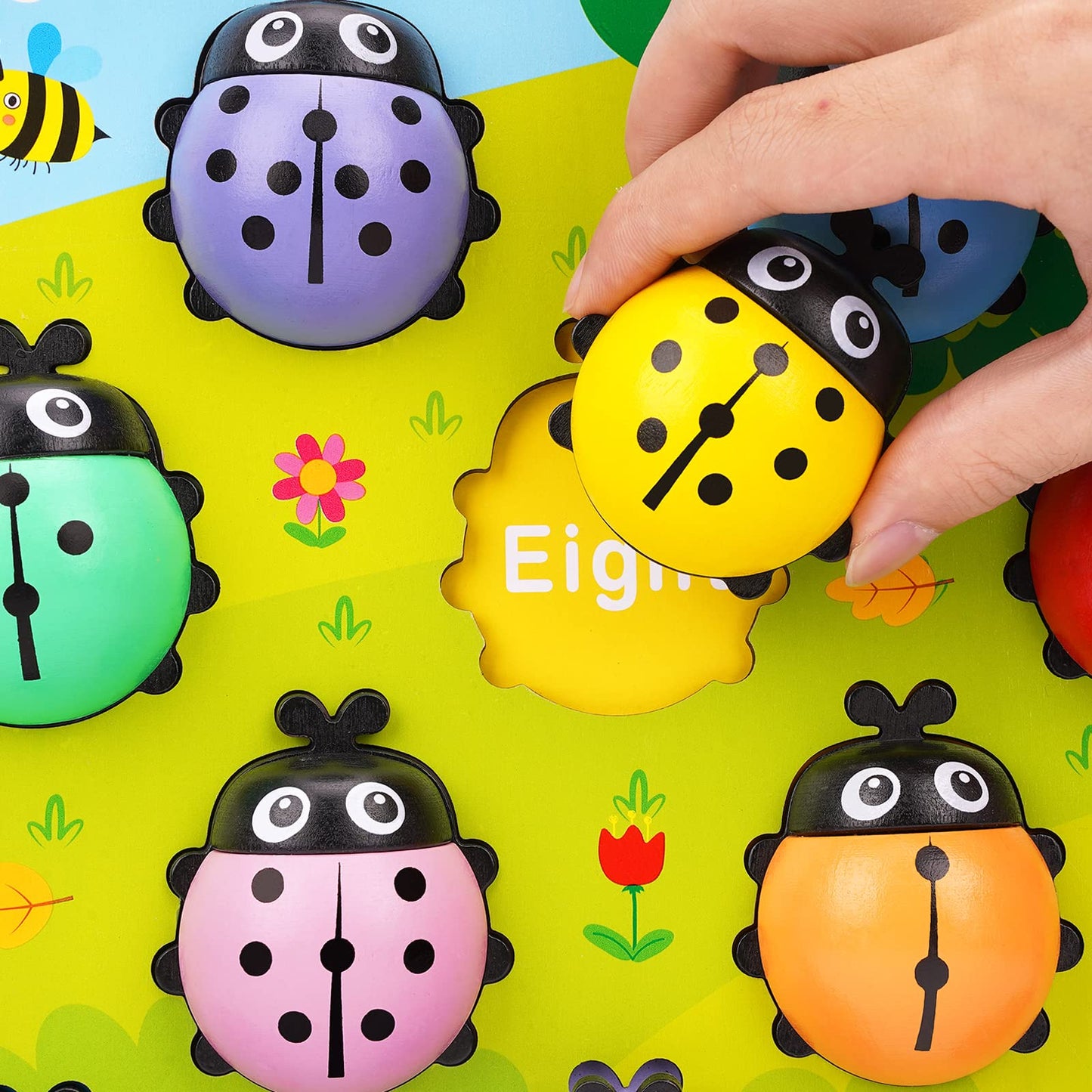 Wooden Counting Ladybugs Montessori Counting Toys For Toddlers Learning Education Toy Ladybugs Puzzle Numbers Matching Preschool